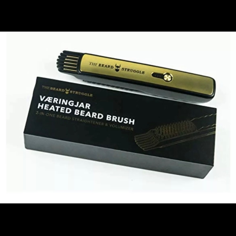 Vaeringjar Gold Heated Beard Brush Straightener